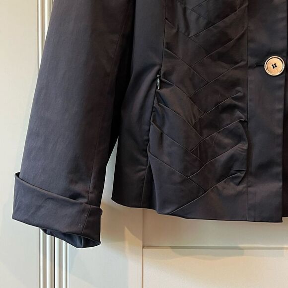 Riani Blazer Suit Jacket Navy Blue Basketweave Detail Wool Blend 12 - Picture 3 of 12